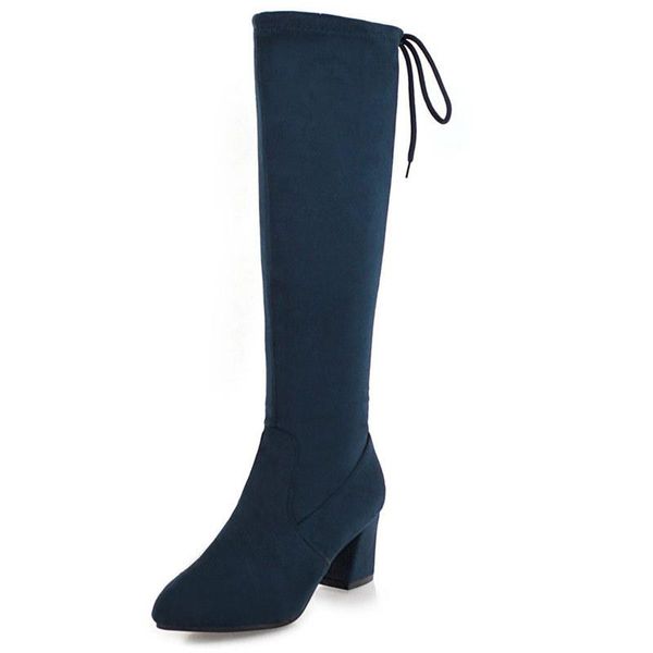 

pointy boot lady boots booties woman 2020 high heels women's shoes large size lace up pointe ladies stiletto big rubber, Black