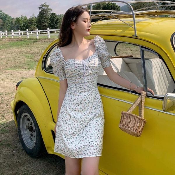 

casual dresses skirt waist square sleeve dress short skirt1, Black;gray