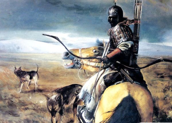 

ancient chinese general on war horse in saibei desert home decor handpainted &hd print oil painting on canvas wall art pictures , f210113