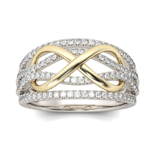 

2020new european and american fashion accessories gold-plated ring wedding ring separations, Golden;silver