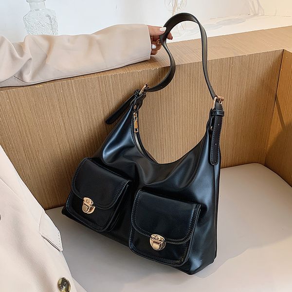 

hbp double pocket pu leather shoulder bags for women 2020 trend hand