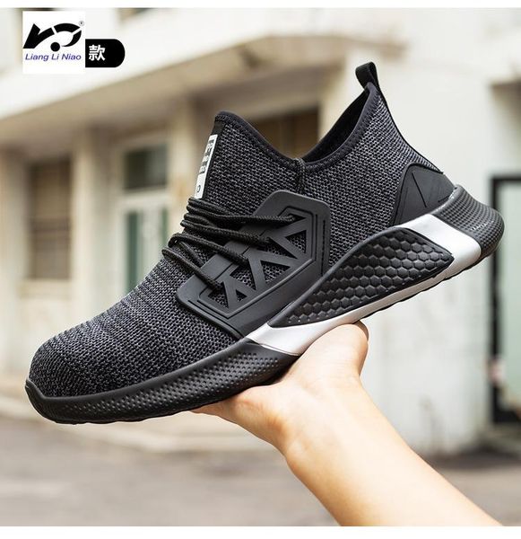 

работа по безопасности загрузки для мужчин anti-smashing строительство безопасность обувь стальной подносок рабочая обувь нерушимый кроссовк, Black