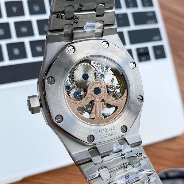 

mens watch dial hollow out 316l stainless steel automatic mechanical men watches movement 43mm montre de luxe 1z, Slivery;brown