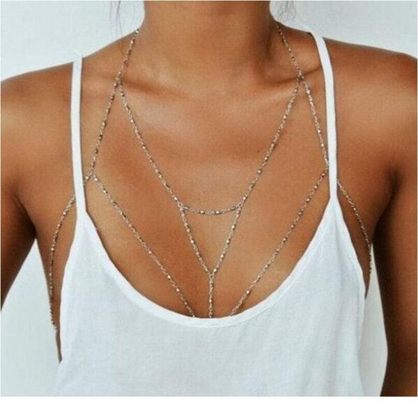 

diezi vintage boho summmer золотой серебряный цвет кузов цепочка ювелирные изделия женщины многослойные сексуальные пляж бикини отрегулируйт, Black