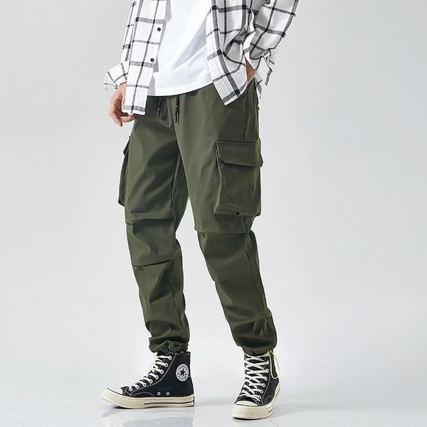 

men's pants 2021 men hip hop cargo joggers multi-pocket harem male streetwear casual sweatpants 5xl 6xl 8xl, Black