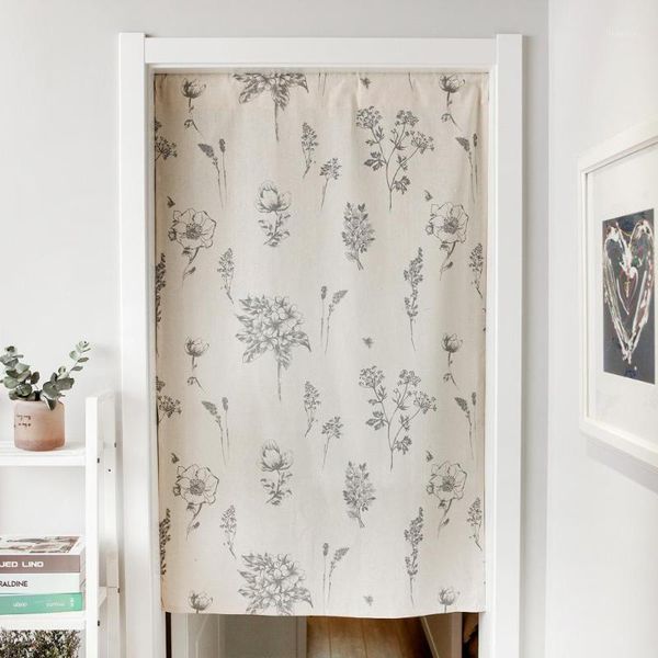 

cotton linen door curtain doorway hanging curtain half for fitting room partition (pole not included)1