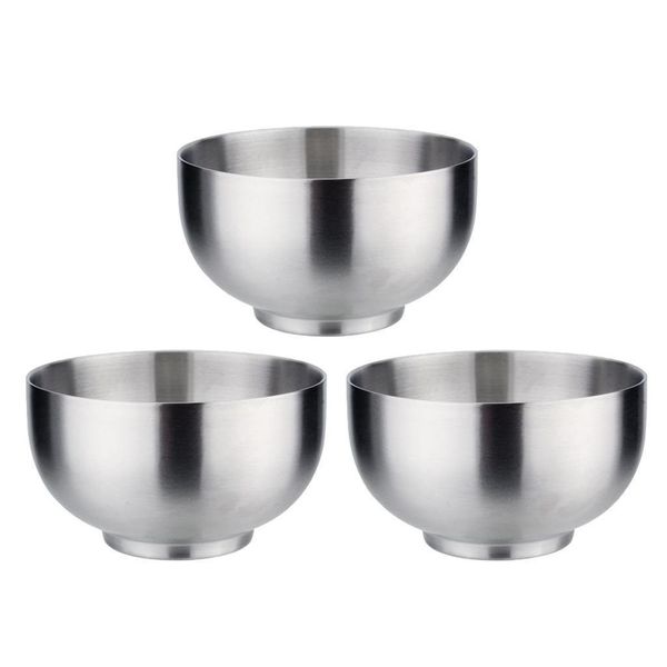 

3 pcs 304 stainless steel bowls soup rice dish snack serving bowl set for jlljao jjxh