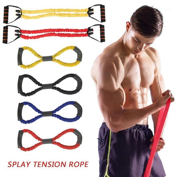 

8 word type yoga resistance bands chest fitness pull rope tube rubber muscle training stretch crossfit equipment elastic band1