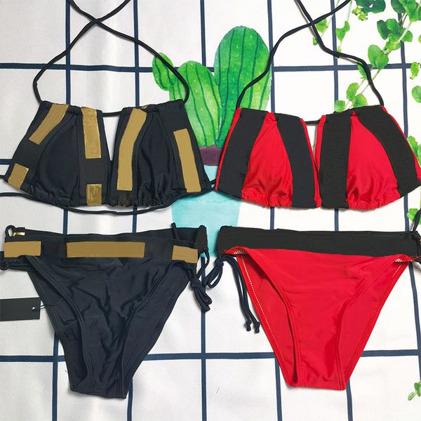 

Fashion Designer Black Lace Up Women Swimwear Bikini Sets Multicolor Summer Time Beach Swimwear Wind Swimwear