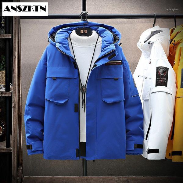 

anszktn new arrival fashion winter down jacket long parka thicken 90% duck down polyester padded jacket1, Black
