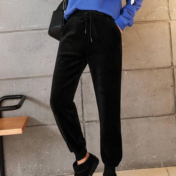 

winter autumn women pants warm velvet sweatpants thick fleece trouser sports joggers track pant fashion strip ladies pant1, Black;white