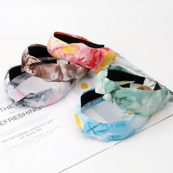 

hair accessories bohemian vintage tie dye knotted headband for women fashion hairband hoop twist headwear