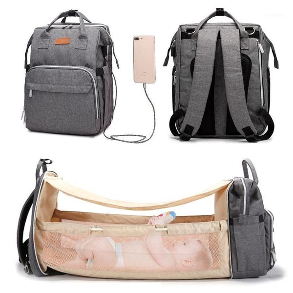 

large capacity diaper backpack multifunctional baby bed bags waterproof maternity nursing handbag stroller bag with hooks bag1
