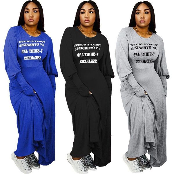 

wj5111 large women's tie dye fashion loose multi color long sleeve dress