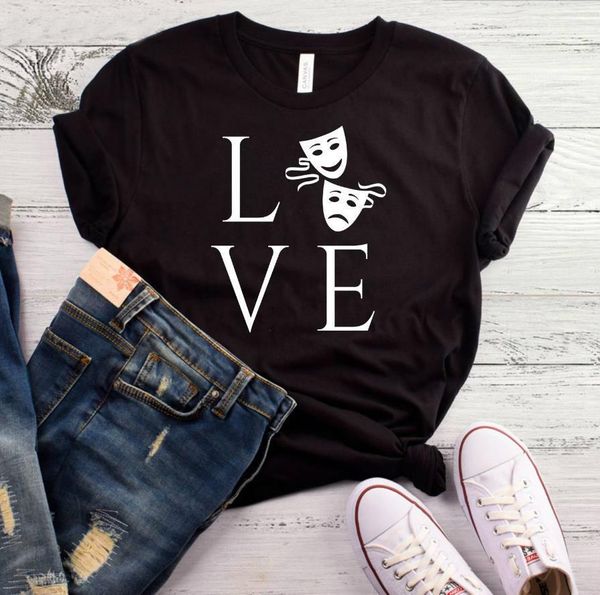 

love theatre women tshirt cotton casual funny t shirt lady yong girl tee higher quality drop ship s-468, White