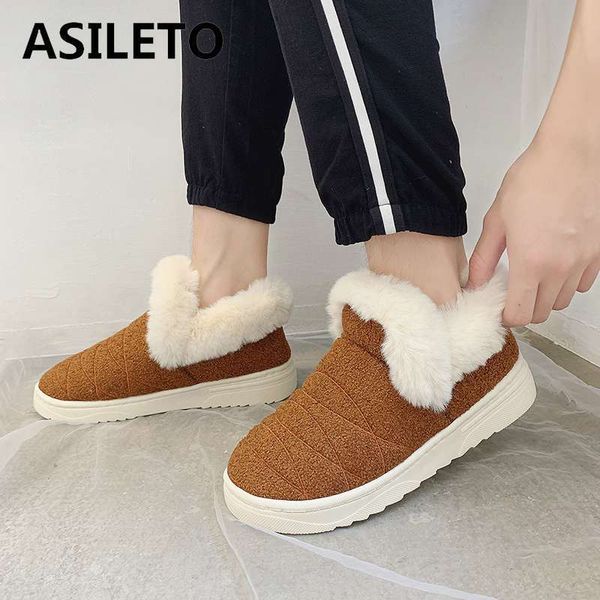 

asileto winter platform shoes women outdoor home slippers female winter fur slides house sandals fuzzy slippers ladies zapatos x1020, Black