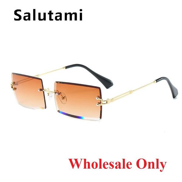 

sunglasses wholesale rimless alloy square for women fashion brand cutting gradient elegant sun glasses in bulk, White;black