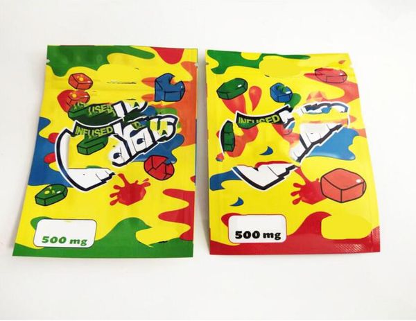 

worlds dankest gushe fruit snack 500mg gush mylar bags and so ur tropical fla vors edibles gummies packaging