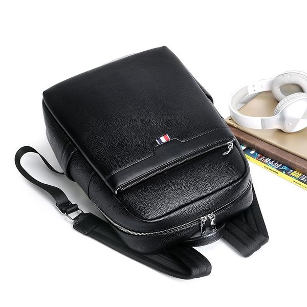 

wmnuo backpack men cow genuine leather business bag for man shoulder bag mochila black travel casual laprucksack 5 model