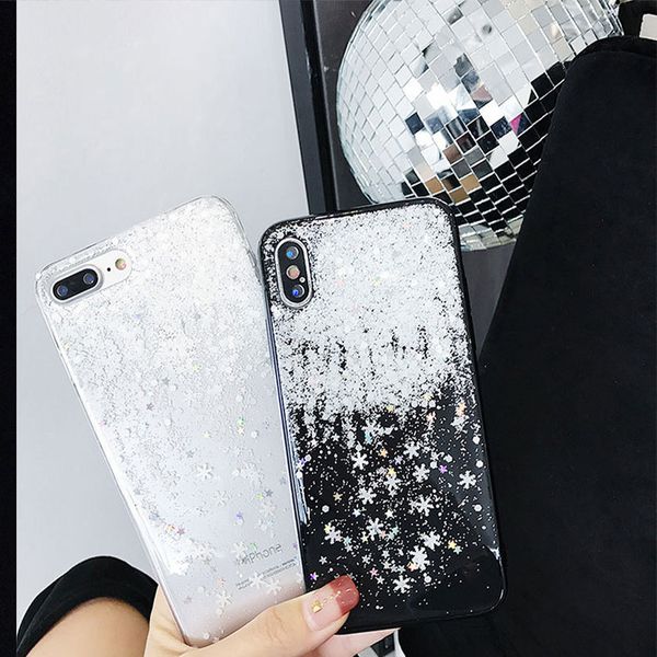 

2020 new mobile phone case christmas snowflake soft tpu drop protection cover for iphone xs x 6 6s 7 8 11 12 pro max plus