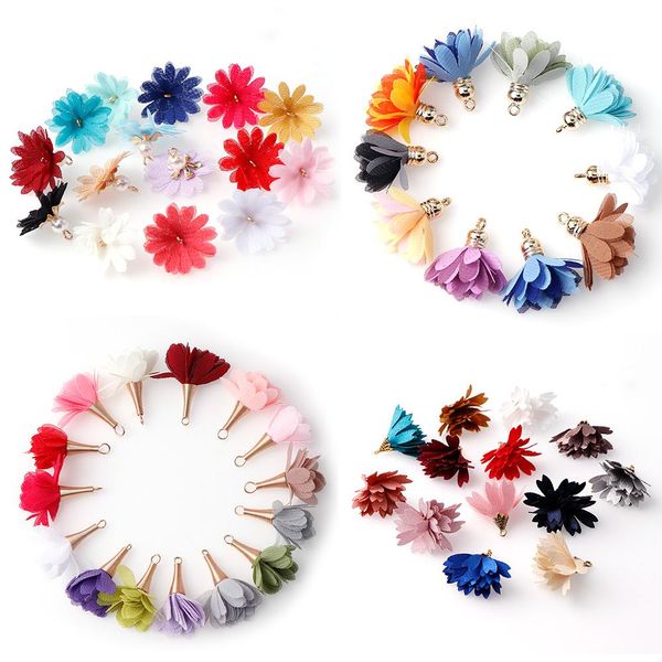 

10pc 1230mm mixed styletassel flower silk polyester charms pendant drop earring tassel for jewelry diy supplies making h wmtqbg