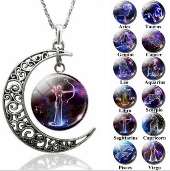 

2020 new arrival animal 12 constellation moon necklace, Silver
