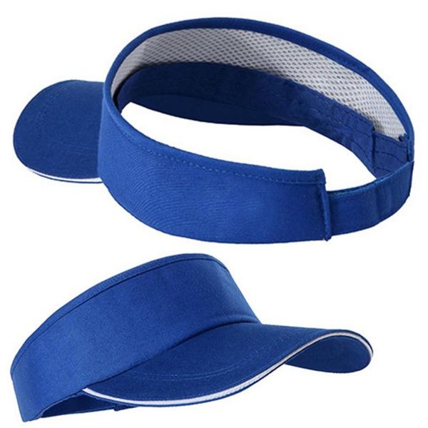 

Man Cotton Cap Adjustable For Running Tennis Golf Unisex Empty Top Summer Visor Sun Plain Cap Women Sunscreen Hats, Blue;gray