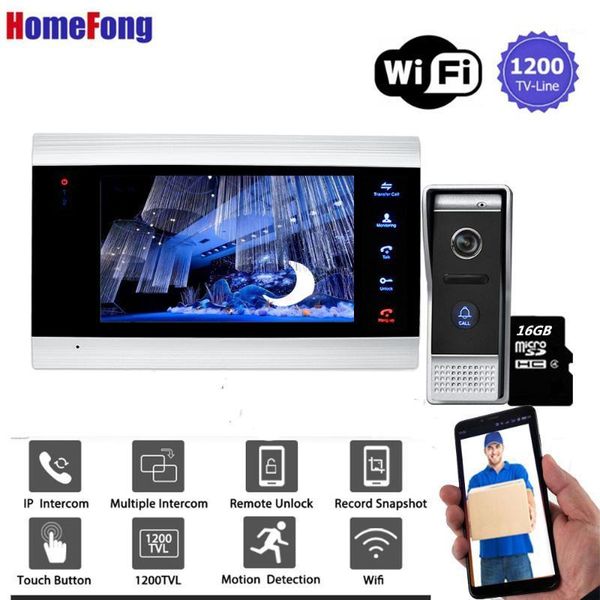 

video door phones [1200tvl]homefong 7 inch smart wifi phone intercom system doorbell with camera home security record unlock1
