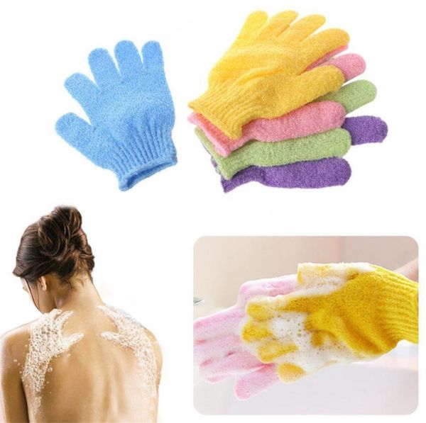 

shower bath gloves exfoliating wash skin spa massage scrub body scrubber glove 7 colors soft bathing gloves gift fast shipping