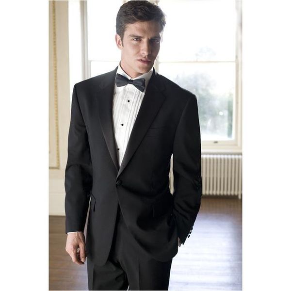 

new new custom made one buttons groom tuxedos notch lapel groomsmen man suit men wedding suits bridegroom (jacket+pants, White;black
