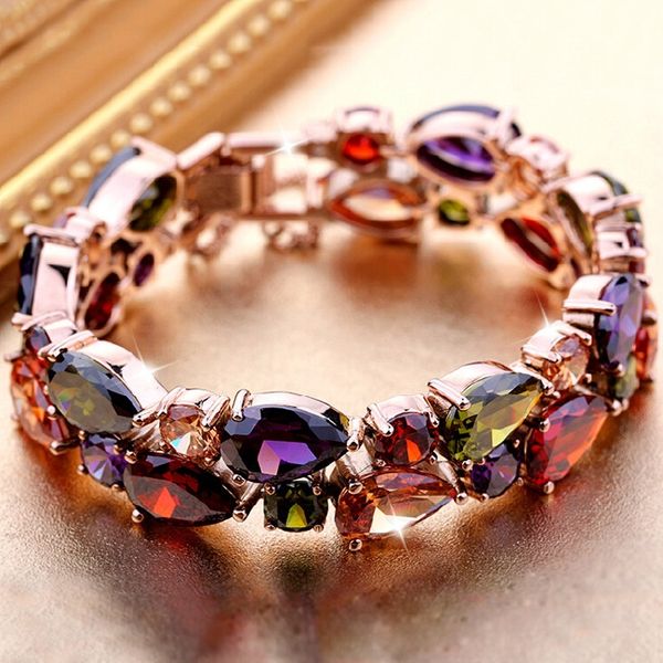 

fashion selling mona lisa female stone braceletbracelet stone braceletinlaid color zircon bracelet jewelry 1720512 gtqax, Golden;silver