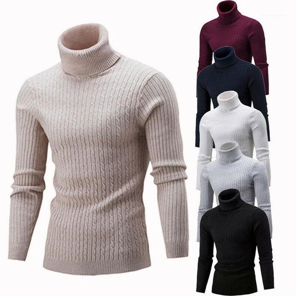 

men's sweaters helisopus winter warm mens pullover casual solid color fashion slim fit turtleneck plus size sweater1, White;black
