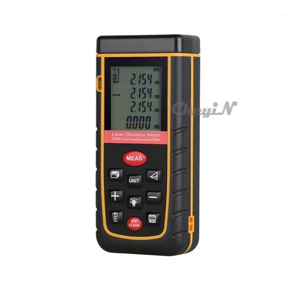 Toptan-Dijital Arka Işık LCD Ekran 80 M 262FT Lazer Mesafe Ölçer Aralığı Bulucu Alan / Ses Ölçümü Bant Lazer Rangefinder CJY09-P22241