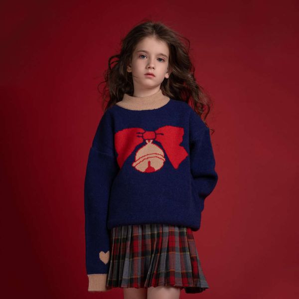 

christmas children's year bell 2020 new cuhk boys' and girls' thickened parent child sweater, Blue