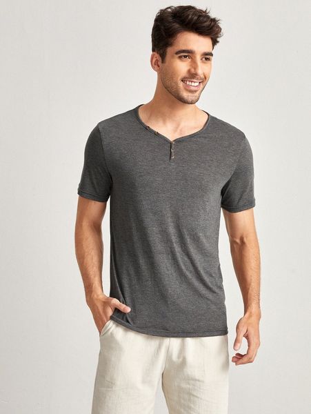 

men button detail tee t89s#, White;black