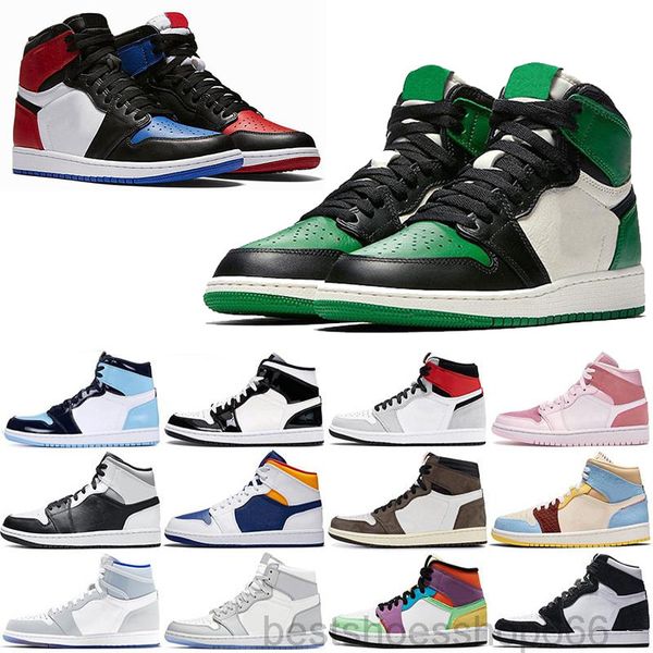 

2020 new arrival jumpman 1 1s high black toe not for resale men women basketballs shoes obsidian unc black white mens women sneakers lpo2, White;red