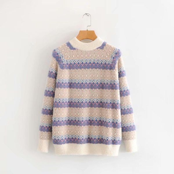 

woah 2019 tl53-7139 european and american fashion jacquard sweater1, White;black