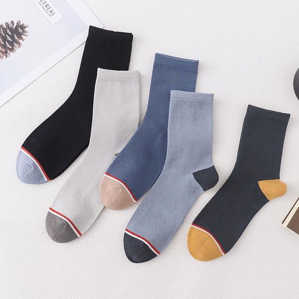 

белый носок mens crew мужские носки мягкие sox взрослых вскользь высокого качества полосатый печати хлопок осень зима человек модные calceti, Black