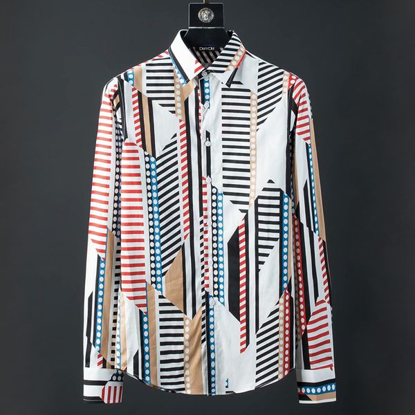 

100% cotton men long sleeve mens slim fit dress shirt male magic style printed casual shirts bjr4, White;black