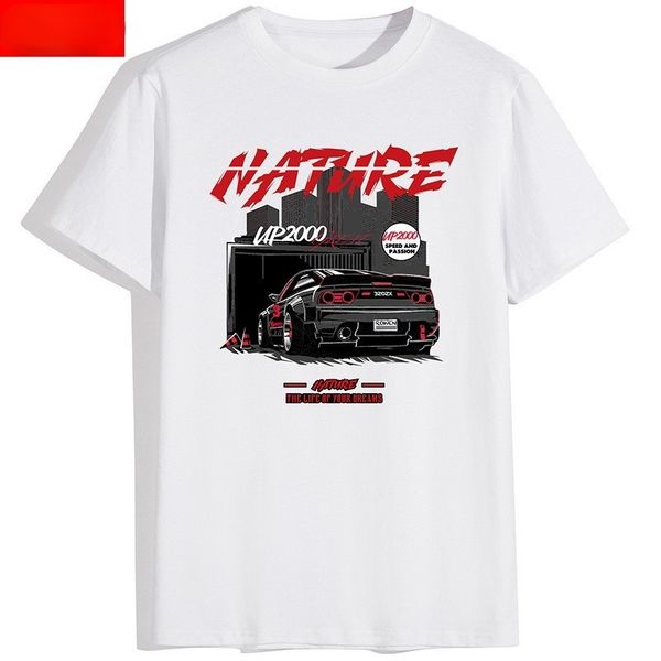 

men's t-shirts street animation racing loose youth sports round neck bottomed t-shirt, White;black