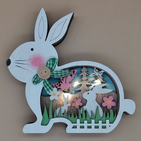 Spot Easter Easter Festivos Color Rabbit Lighting Ornamento LED Luz de Luz Decorações