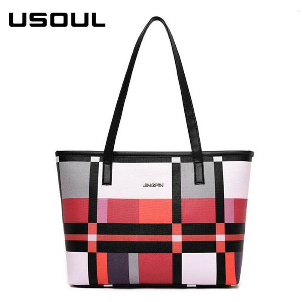 

usoul одежда и обувь магазины tote сумки для женщин plaid холст молнии сумки 2020 новый повседневный большой емкости дамы сумки на ремне muj