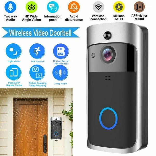 

wireless smart wifi doorbell ir video visual ring camera intercom home security1