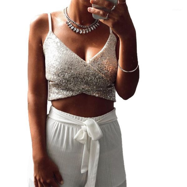 

womens glitter sequined strappy tank ladies sparkle cami swing vest tee1, White