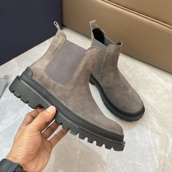 

designer new men's fashion leather boots in autumn and winter 2020 size 39-44, Black