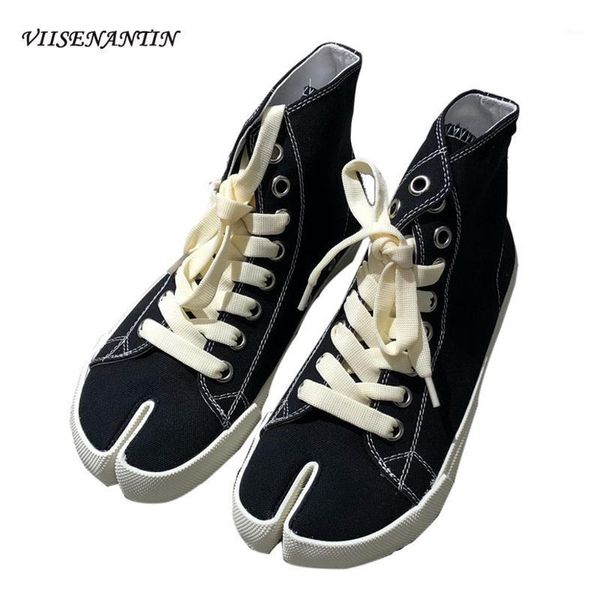 Stivali VIISENANTIN Split Toe Shoes Femminile Coreano Retro High Top Tela Zamponi di Maiale Zoccolo Dito 2021 Fashion1