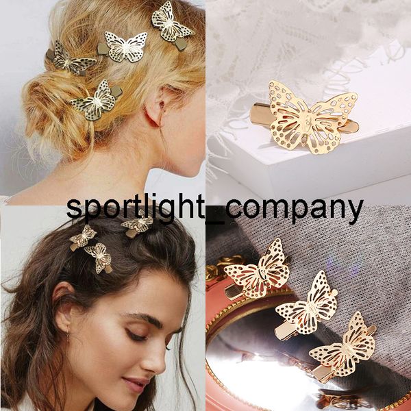 

2020 fashion hairpin wedding hair pins gold women girls bride butterfly hair scrunchies clips headdress hair accessories, Slivery;white