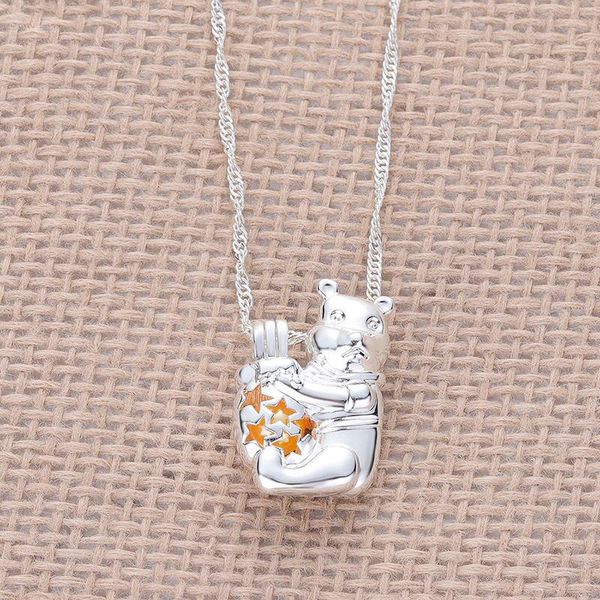 

pendant necklaces little bear vigny necklace pendants boy gift stainless steel link chain fashion jewelry choker women accessories, Silver