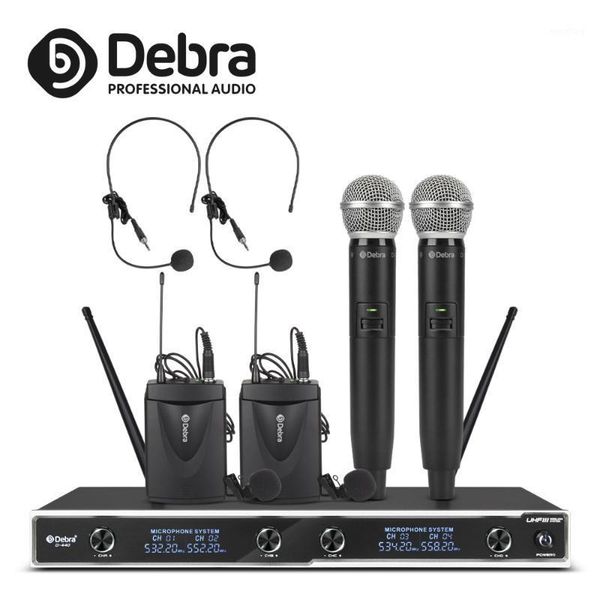 

debra d-440 professional wireless microphone system with lavalier,headset& handheld for stage church family party small karaoke1