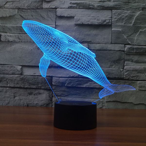

2021 new 3d night light lamp whale usb charge led lamps 7 colors changing lighting for gifts jcmw